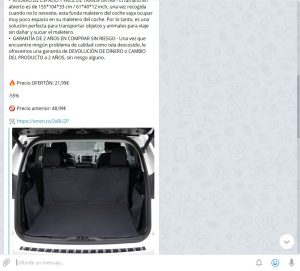 Canal de telegram de chollos y ofertas de artículos para tu coche y moto